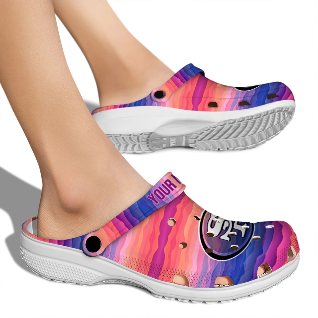 custom san francisco 49ers wavy stripes clogs fashion forward custom san francisco 49ers wavy stripes clogs fashion forward
