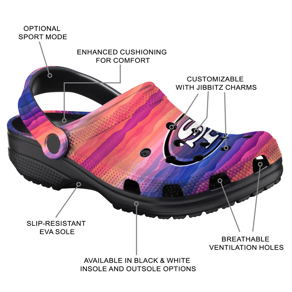 custom san francisco 49ers wavy stripes clogs new arrival custom san francisco 49ers wavy stripes clogs new arrival