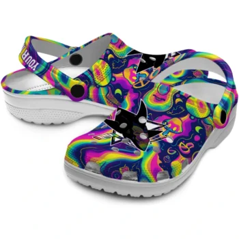 custom san jose sharks swirling mushrooms clogs high quality