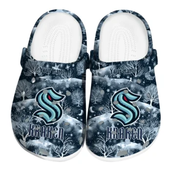 custom seattle kraken snowy hills clogs best selling