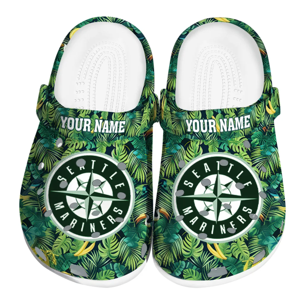 custom seattle mariners tropical leaves clogs best selling custom seattle mariners tropical leaves clogs best selling