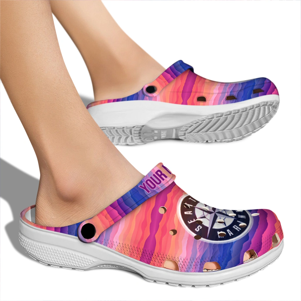 custom seattle mariners wavy stripes clogs fashion forward custom seattle mariners wavy stripes clogs fashion forward