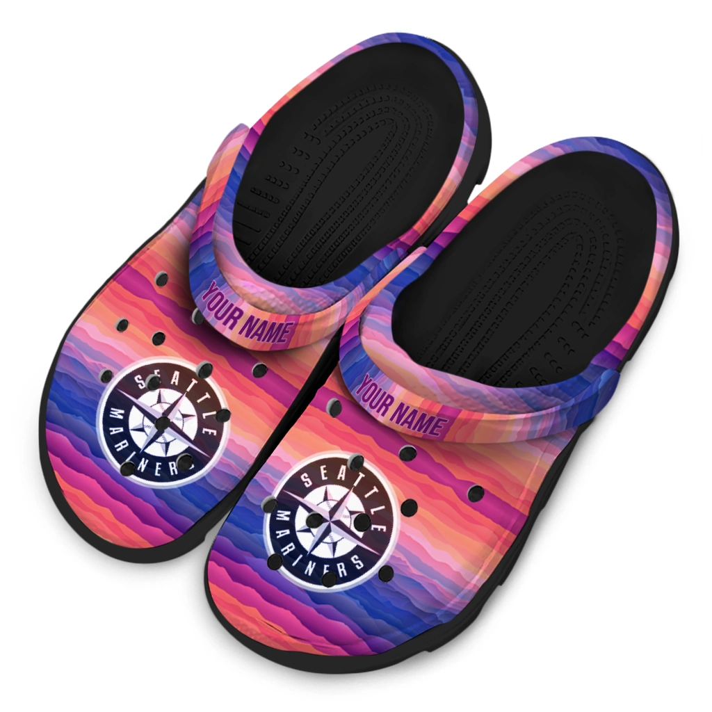custom seattle mariners wavy stripes clogs latest model custom seattle mariners wavy stripes clogs latest model