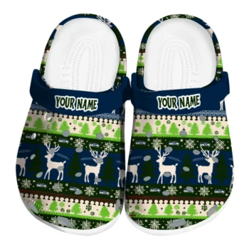 custom seattle seahawks christmas motif clogs best selling