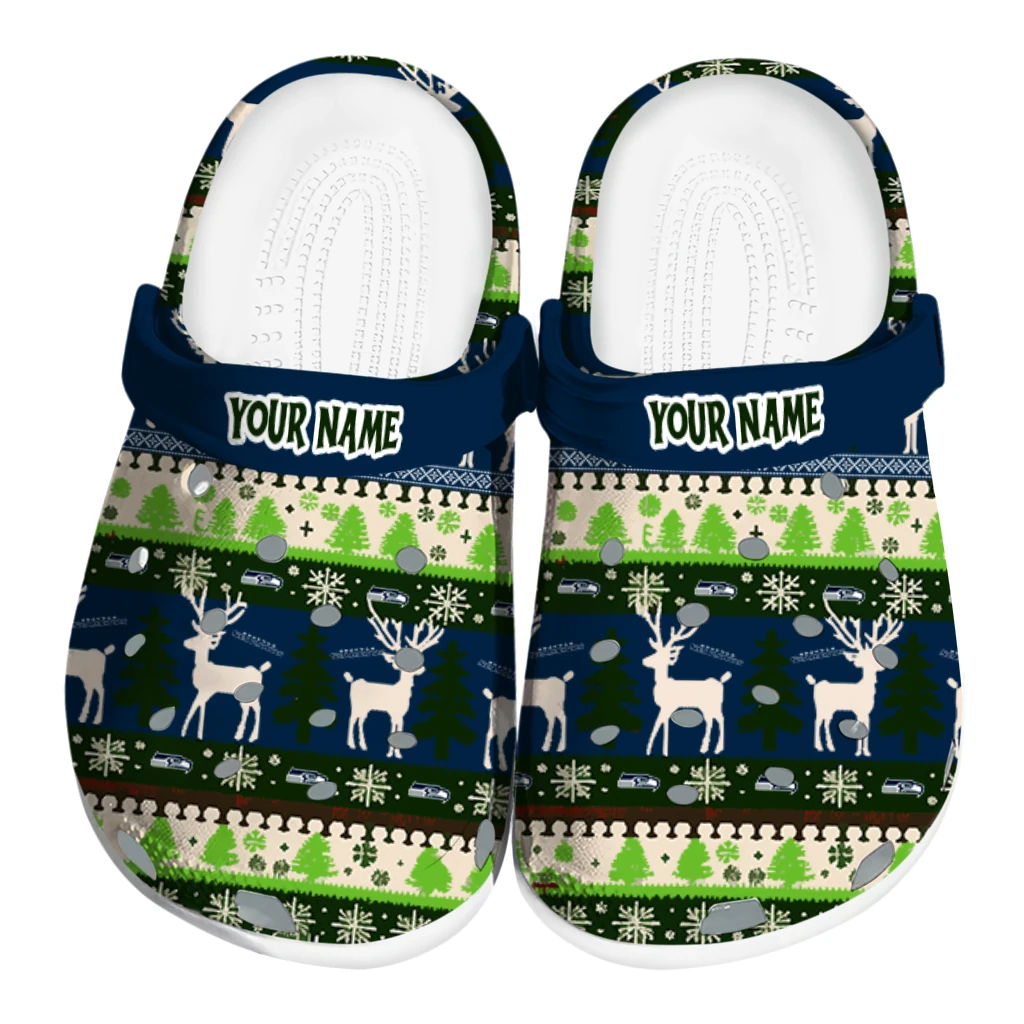 custom seattle seahawks christmas motif clogs best selling custom seattle seahawks christmas motif clogs best selling