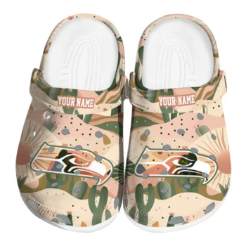custom seattle seahawks desert cactus pattern clogs best selling