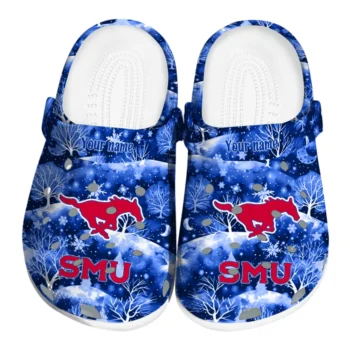 custom smu mustangs snowy hills clogs best selling