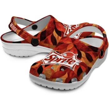 custom sprite autumn leaf red orange clogs high quality hey clogs