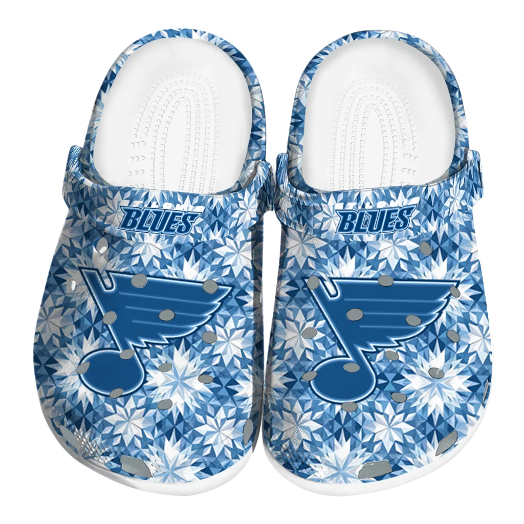 custom st louis blues snowflake mosaic clogs best selling custom st louis blues snowflake mosaic clogs best selling