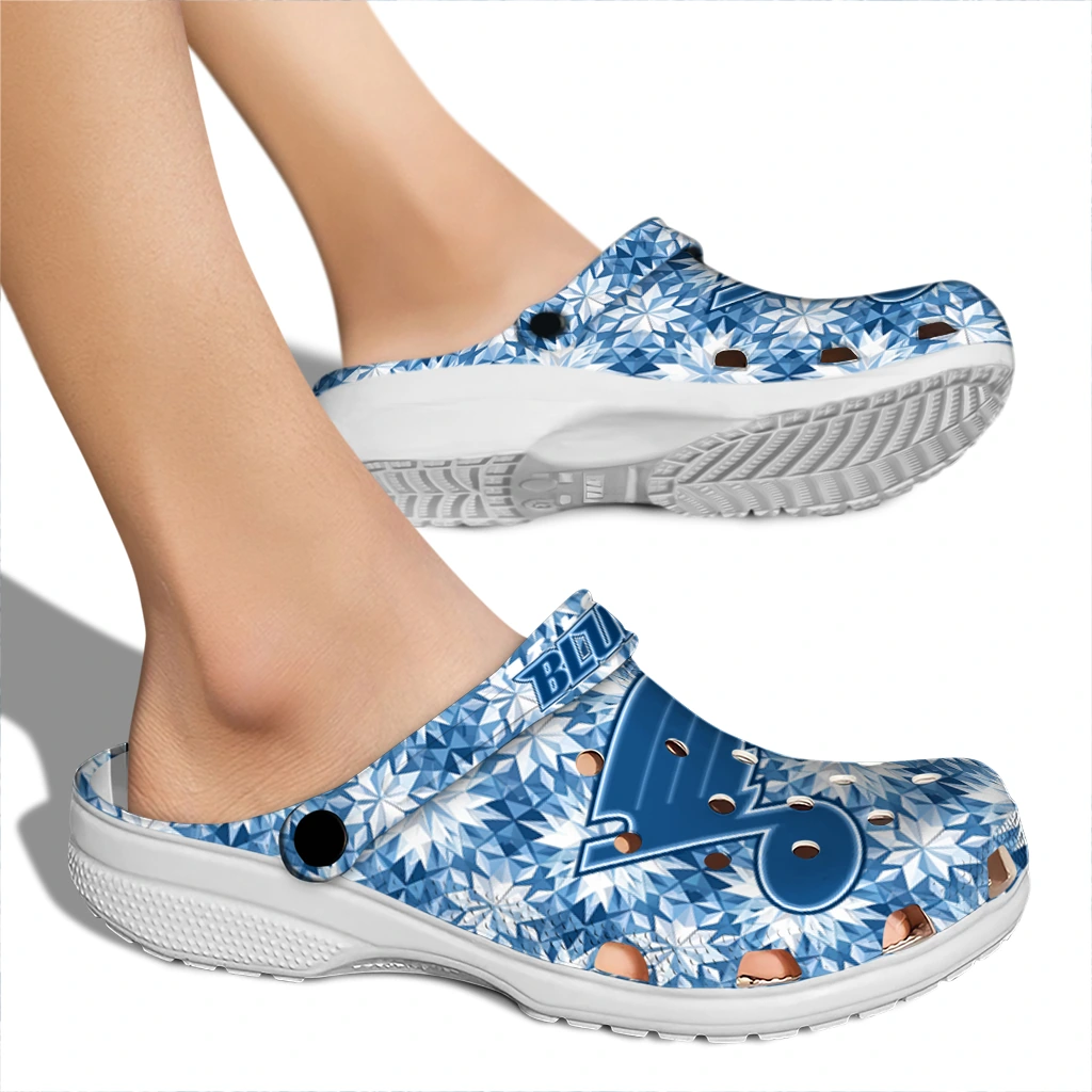 custom st louis blues snowflake mosaic clogs fashion forward custom st louis blues snowflake mosaic clogs fashion forward