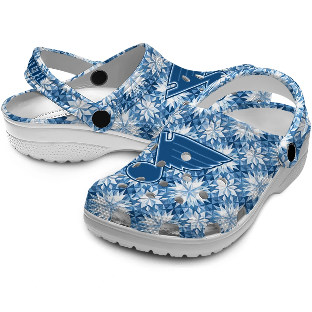 custom st louis blues snowflake mosaic clogs high quality custom st louis blues snowflake mosaic clogs high quality