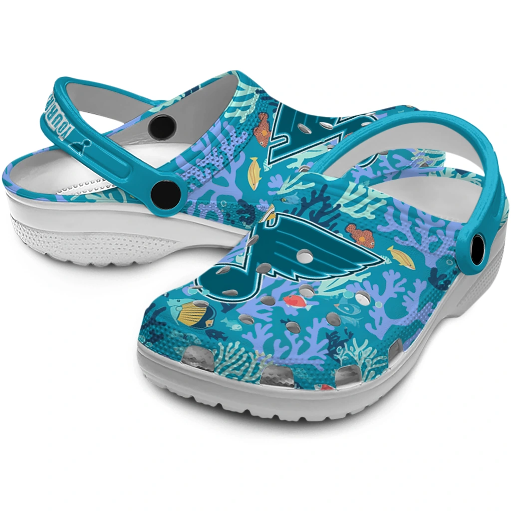 custom st louis blues tropical fish ocean clogs high quality custom st louis blues tropical fish ocean clogs high quality