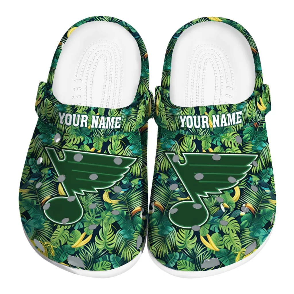 custom st louis blues tropical leaves clogs best selling custom st louis blues tropical leaves clogs best selling