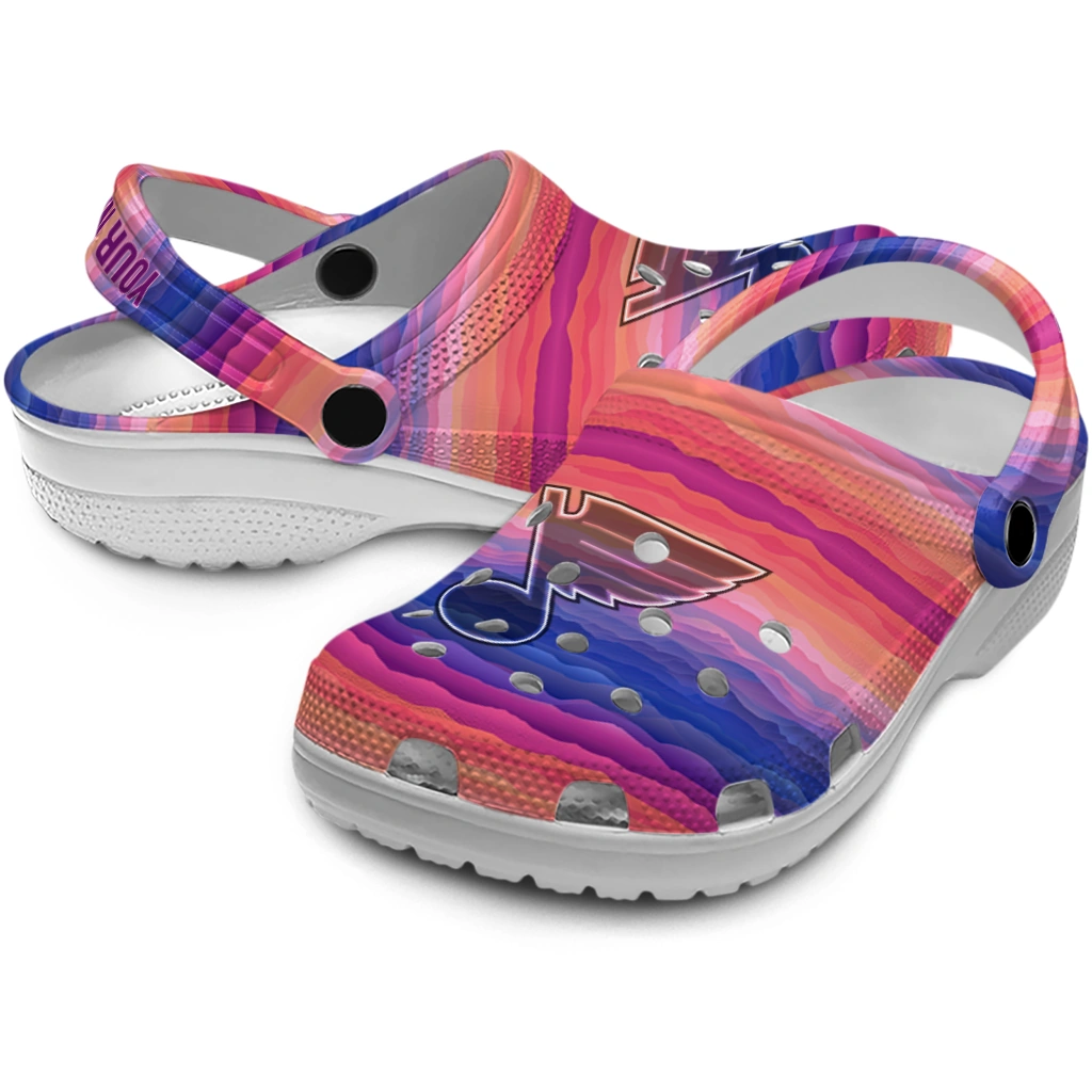 custom st louis blues wavy stripes clogs high quality custom st louis blues wavy stripes clogs high quality