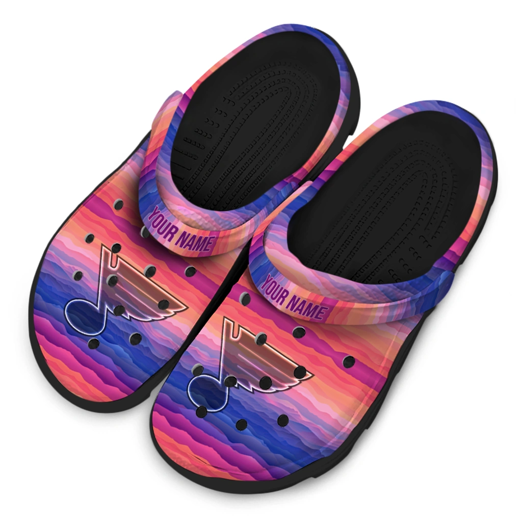 custom st louis blues wavy stripes clogs latest model custom st louis blues wavy stripes clogs latest model