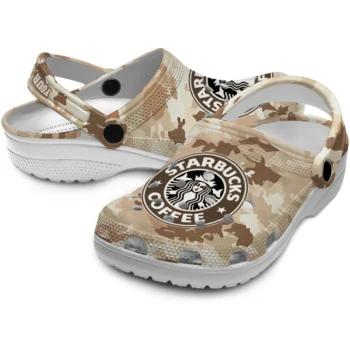 custom starbucks brown camouflage beige brown clogs high quality hey clogs