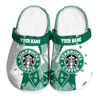 custom starbucks coffee crest green white clogs best selling hey clogs