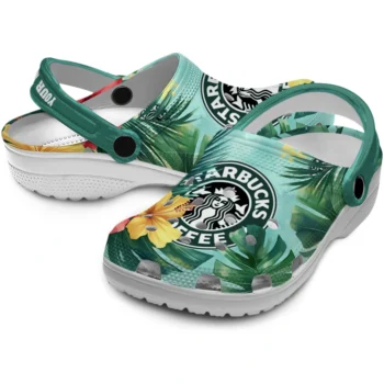 custom starbucks hawaii green red clogs high quality hey clogs