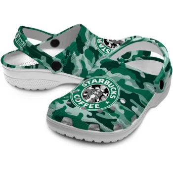 custom starbucks pattern green white clogs high quality hey clogs
