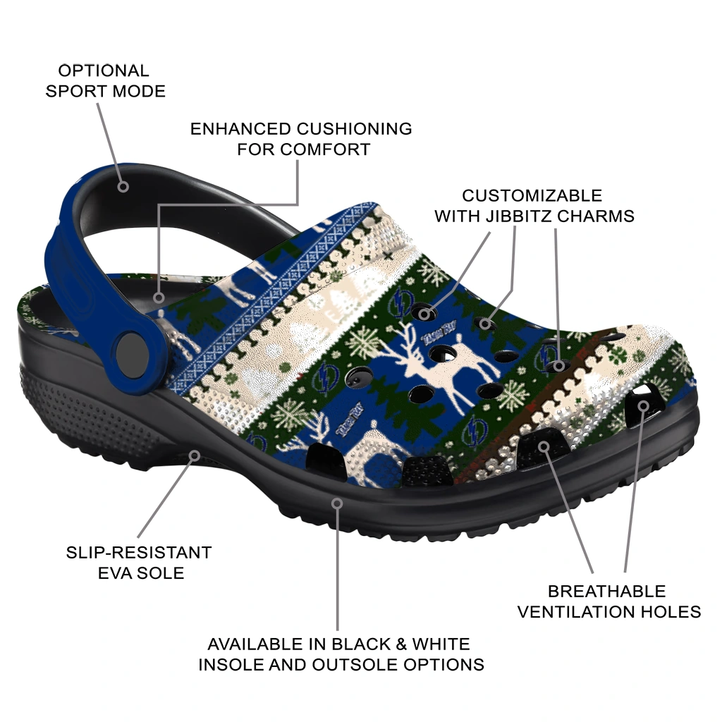 custom tampa bay lightning christmas motif clogs new arrival custom tampa bay lightning christmas motif clogs new arrival