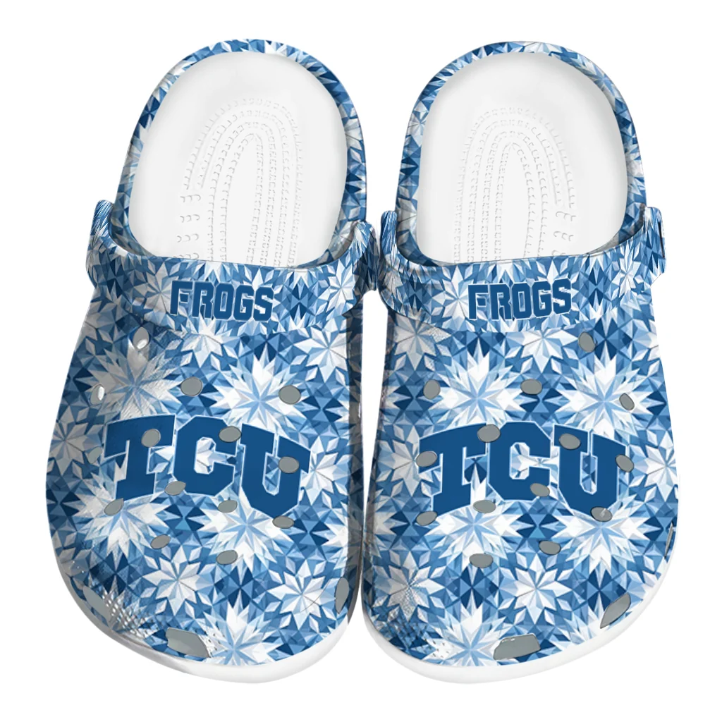 custom tcu horned frogs snowflake mosaic clogs best selling custom tcu horned frogs snowflake mosaic clogs best selling