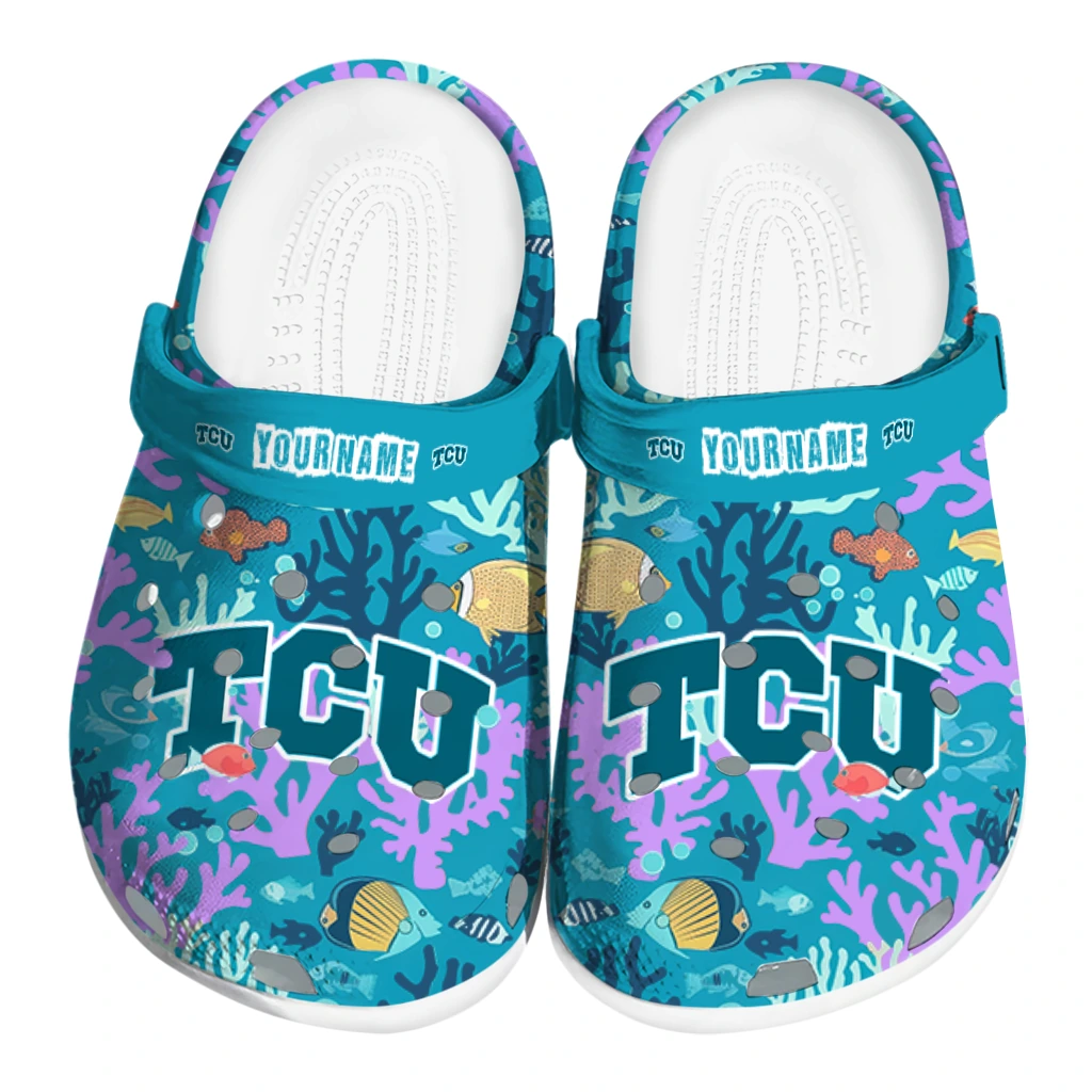 custom tcu horned frogs tropical fish ocean clogs best selling custom tcu horned frogs tropical fish ocean clogs best selling