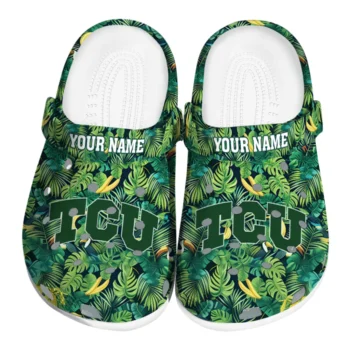 custom tcu horned frogs tropical leaves clogs best selling