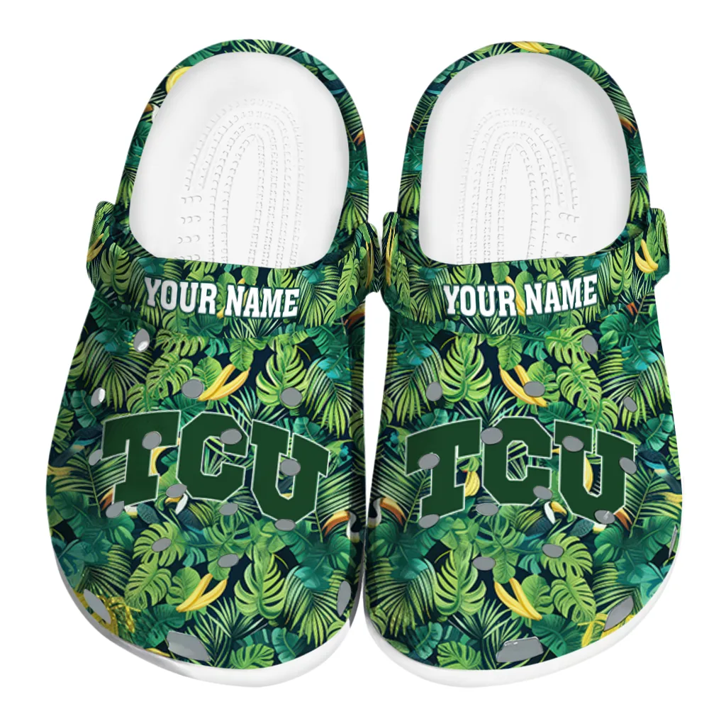 custom tcu horned frogs tropical leaves clogs best selling custom tcu horned frogs tropical leaves clogs best selling