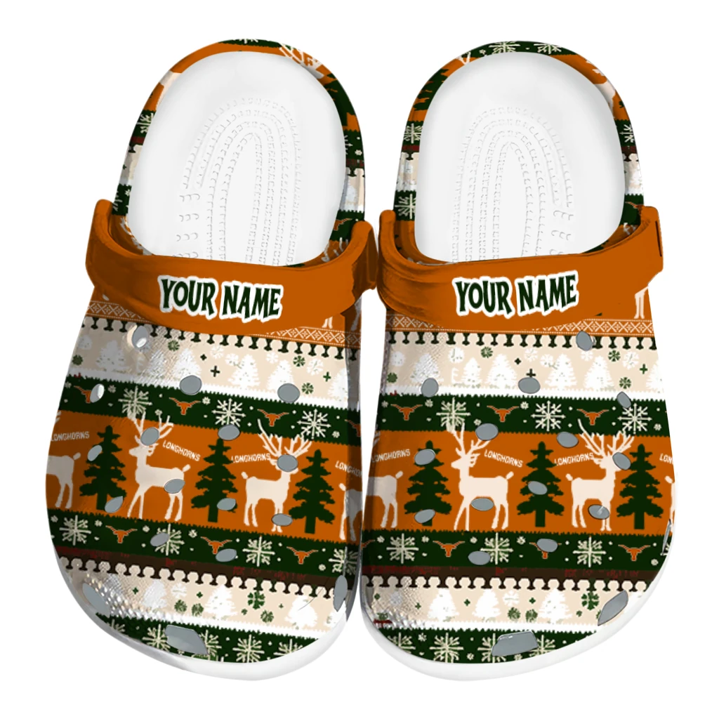 custom texas longhorns christmas motif clogs best selling custom texas longhorns christmas motif clogs best selling
