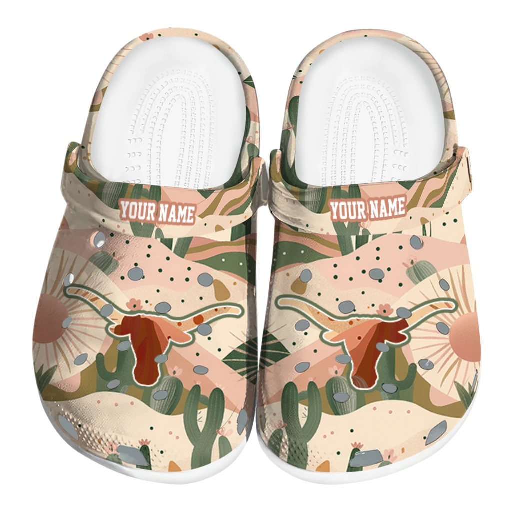 custom texas longhorns desert cactus pattern clogs best selling custom texas longhorns desert cactus pattern clogs best selling