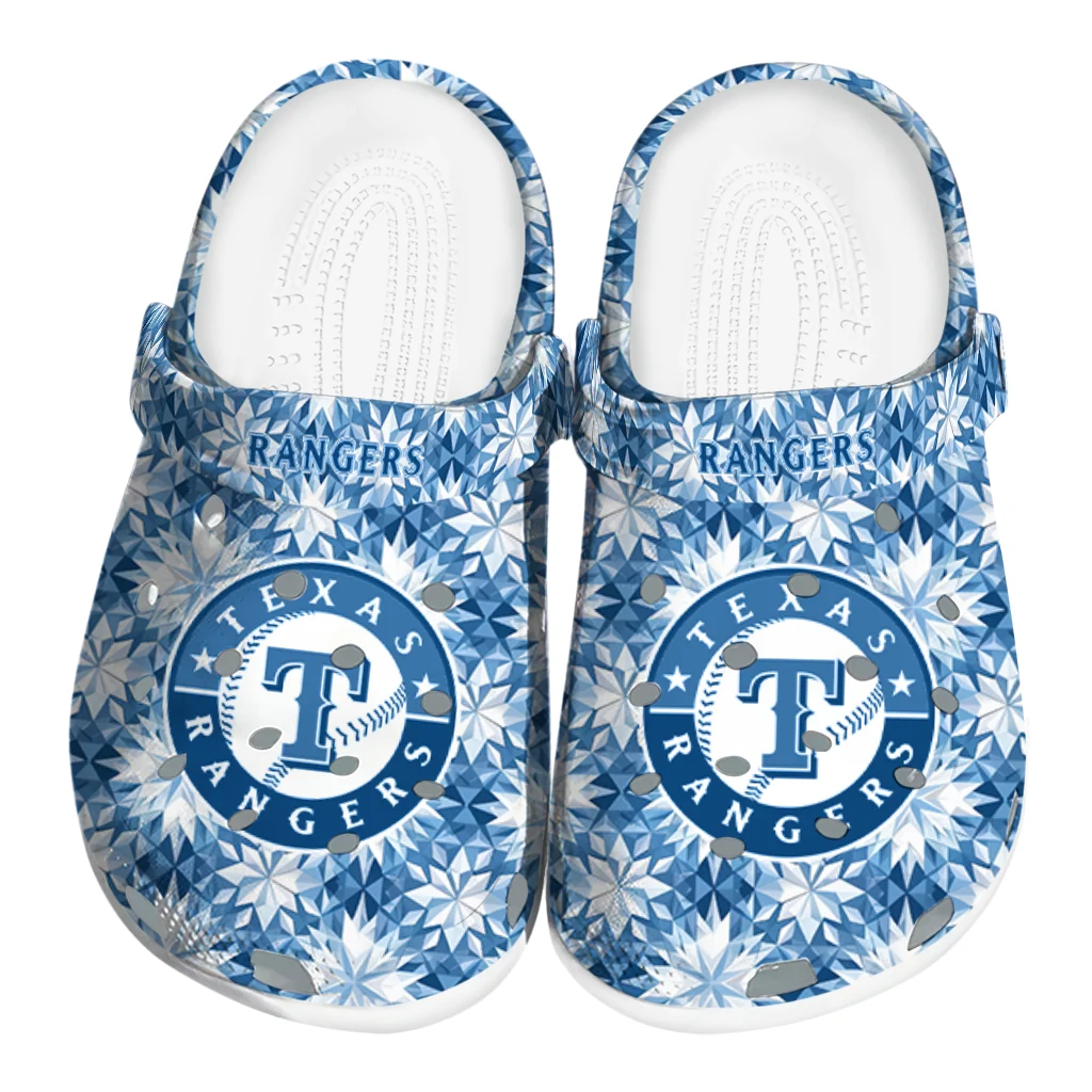 custom texas rangers snowflake mosaic clogs best selling custom texas rangers snowflake mosaic clogs best selling