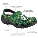 custom texas rangers tropical leaves clogs best selling