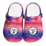 custom texas rangers wavy stripes clogs best selling