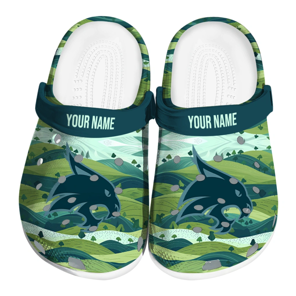 custom texas state bobcats hills illustration clogs best selling custom texas state bobcats hills illustration clogs best selling