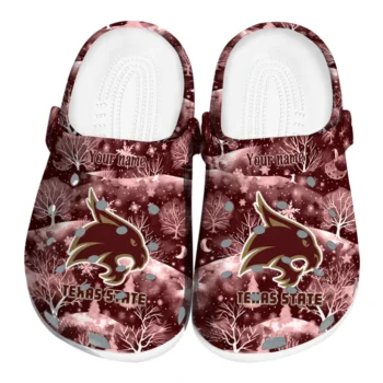 custom texas state bobcats snowy hills clogs best selling
