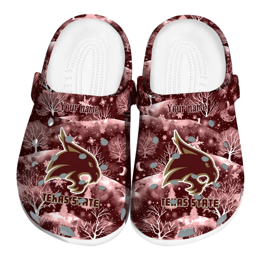 custom texas state bobcats snowy hills clogs best selling custom texas state bobcats snowy hills clogs best selling