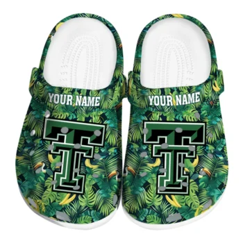 custom texas tech red raiders tropical leaves clogs best selling