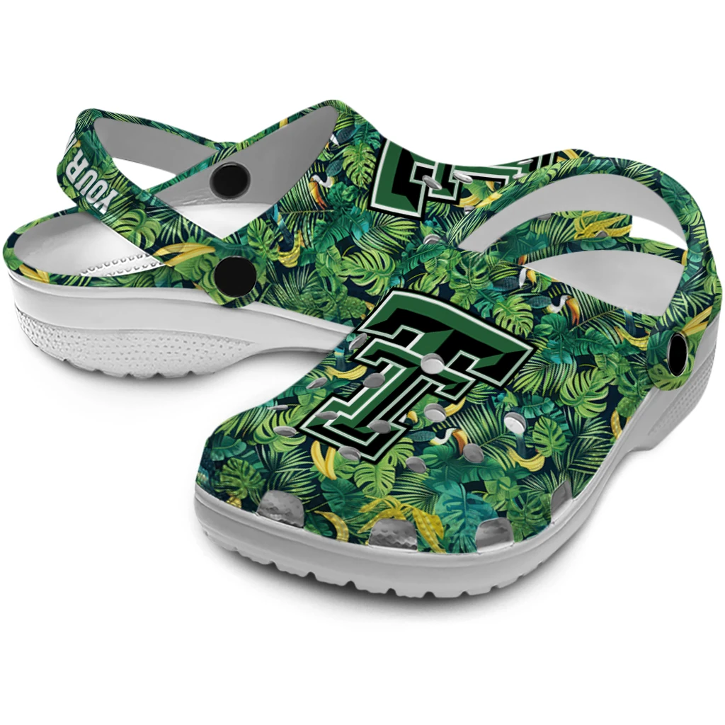 custom texas tech red raiders tropical leaves clogs high quality custom texas tech red raiders tropical leaves clogs high quality