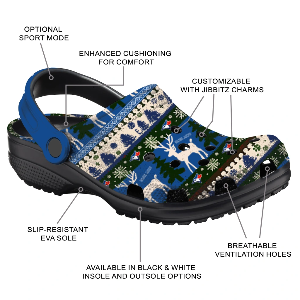 custom toronto blue jays christmas motif clogs new arrival custom toronto blue jays christmas motif clogs new arrival