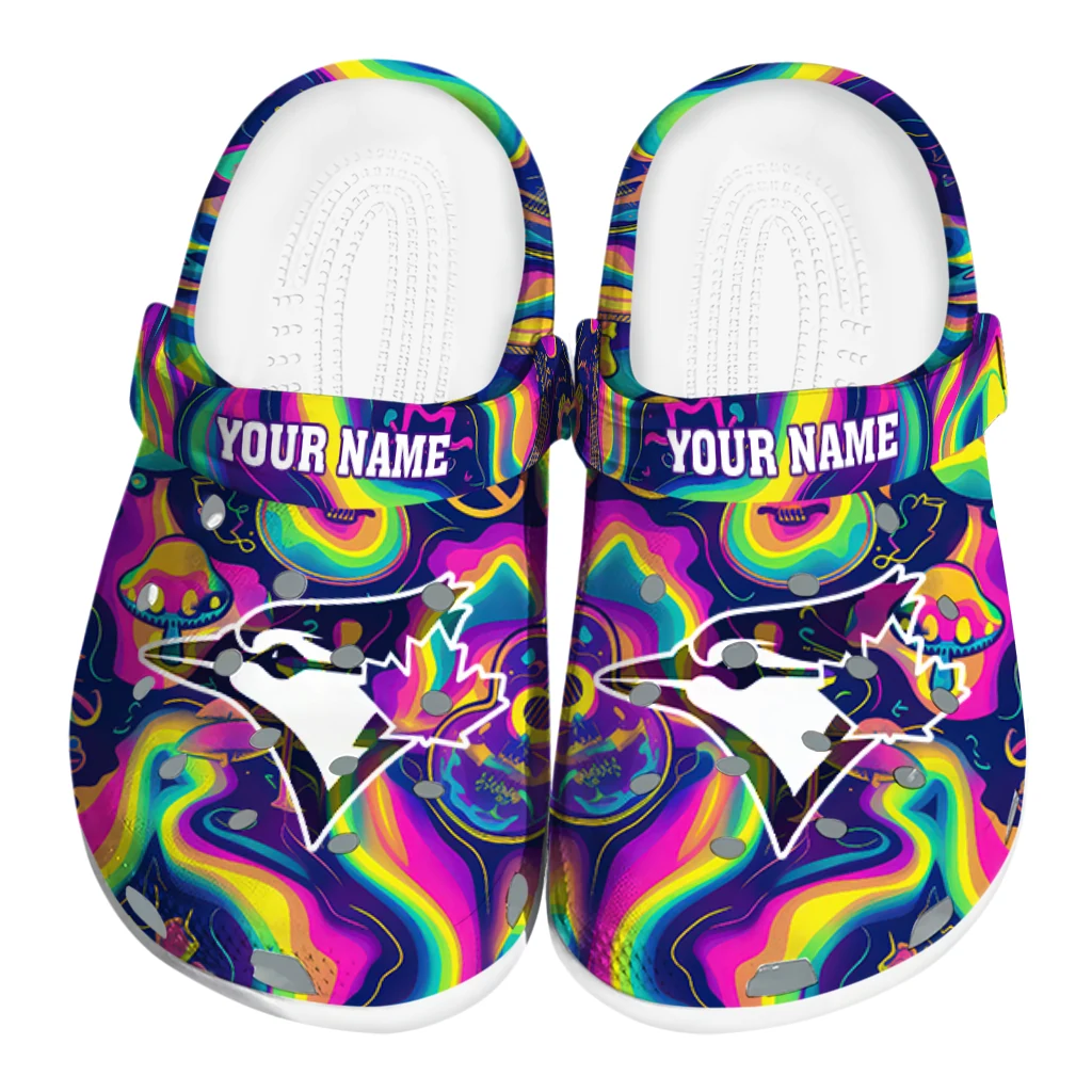 custom toronto blue jays swirling mushrooms clogs best selling custom toronto blue jays swirling mushrooms clogs best selling
