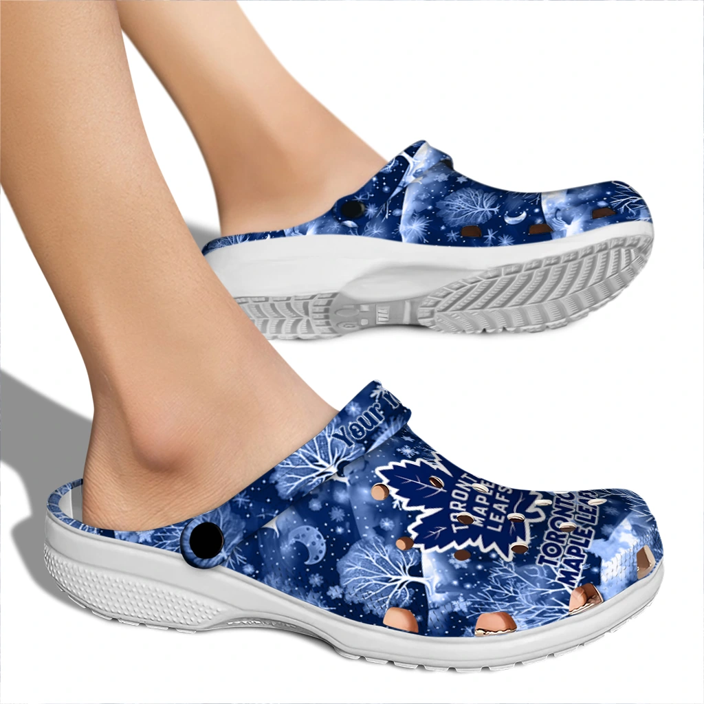 custom toronto maple leafs snowy hills clogs fashion forward custom toronto maple leafs snowy hills clogs fashion forward