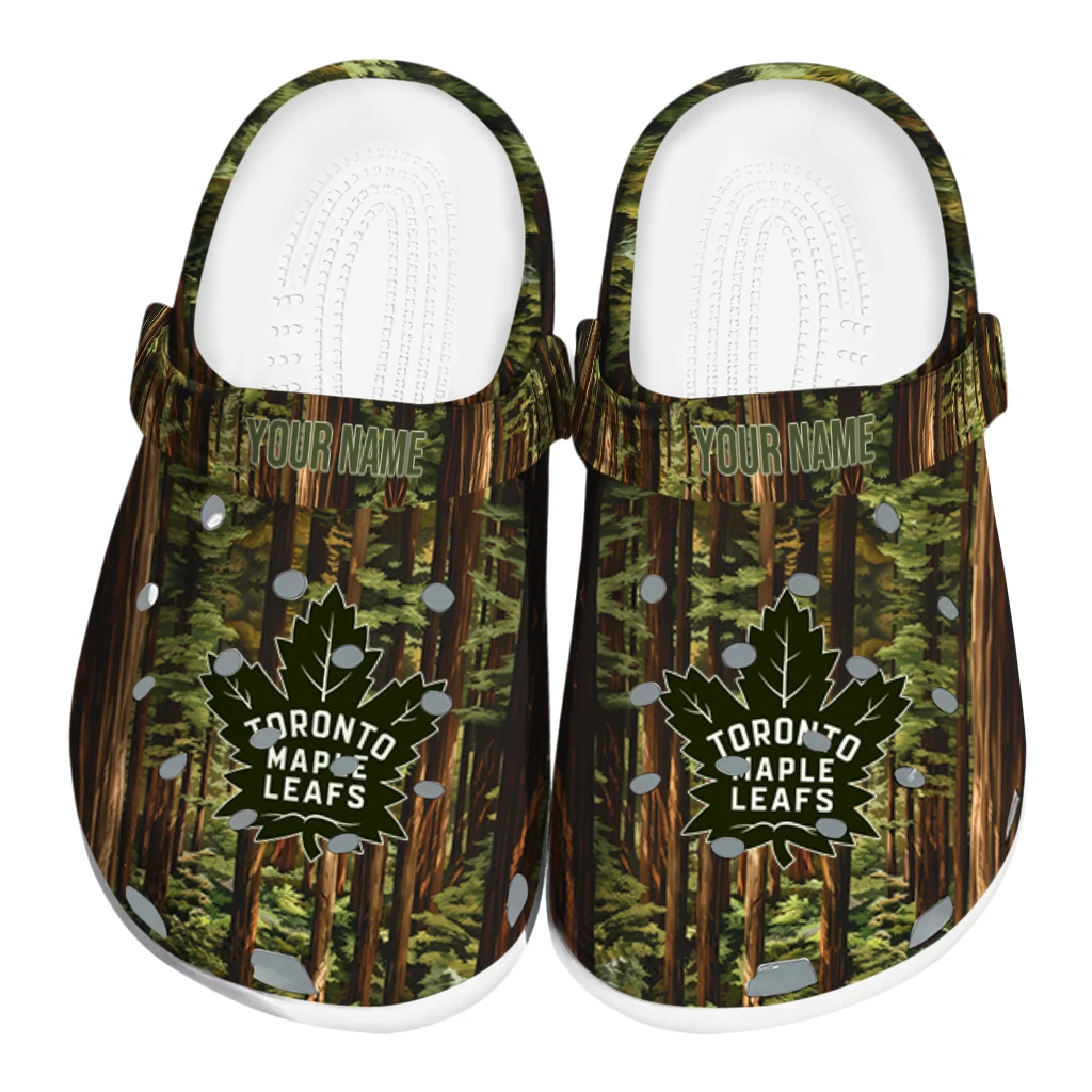 custom toronto maple leafs woods forest designs clogs best selling custom toronto maple leafs woods forest designs clogs best selling