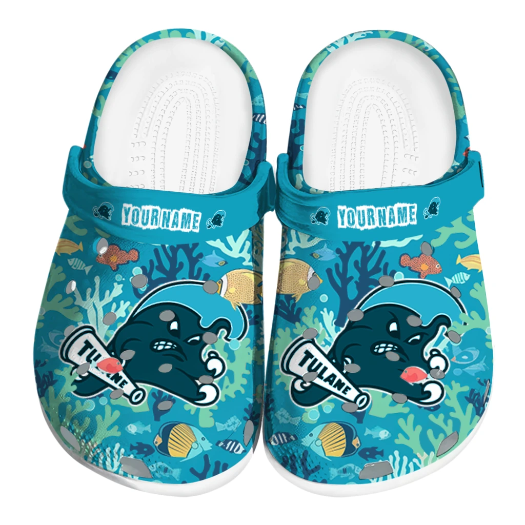 custom tulane green wave tropical fish ocean clogs best selling custom tulane green wave tropical fish ocean clogs best selling
