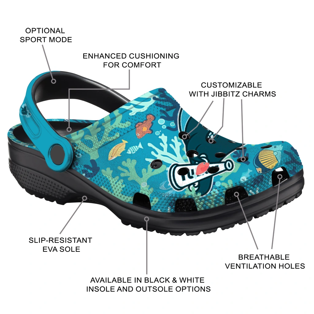 custom tulane green wave tropical fish ocean clogs new arrival custom tulane green wave tropical fish ocean clogs new arrival