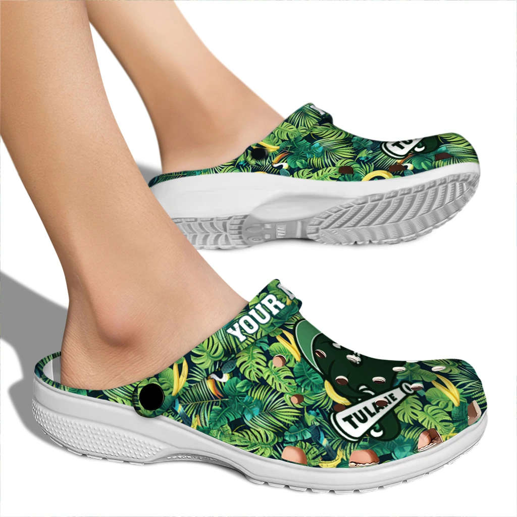 custom tulane green wave tropical leaves clogs fashion forward custom tulane green wave tropical leaves clogs fashion forward