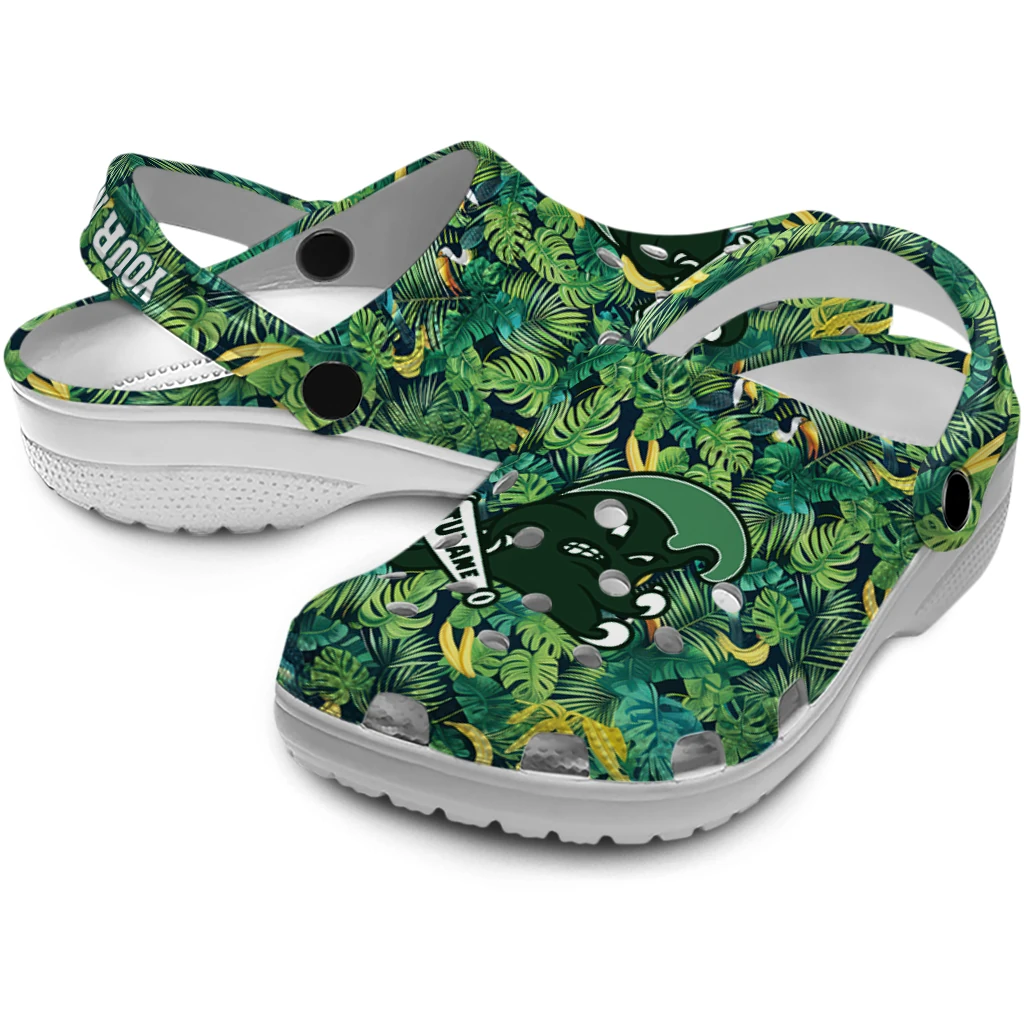 custom tulane green wave tropical leaves clogs high quality custom tulane green wave tropical leaves clogs high quality