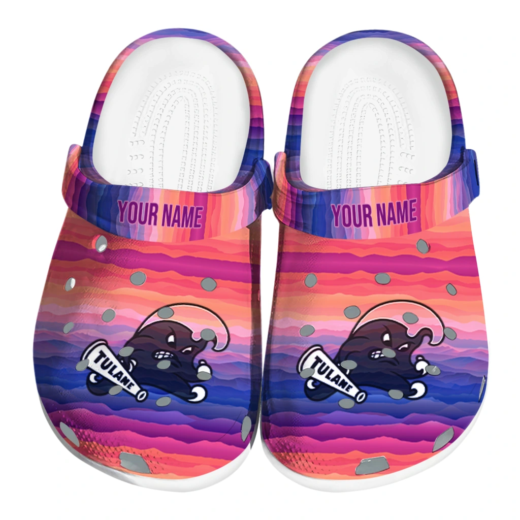 custom tulane green wave wavy stripes clogs best selling custom tulane green wave wavy stripes clogs best selling
