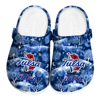 custom tulsa golden hurricane snowy hills clogs best selling