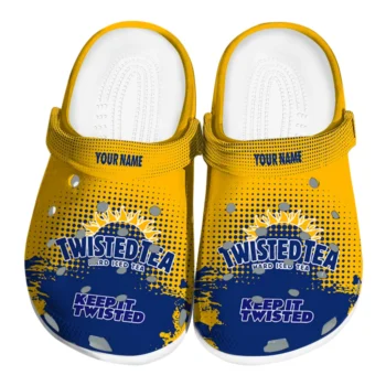 custom twisted tea yellow blue clogs best selling hey clogs