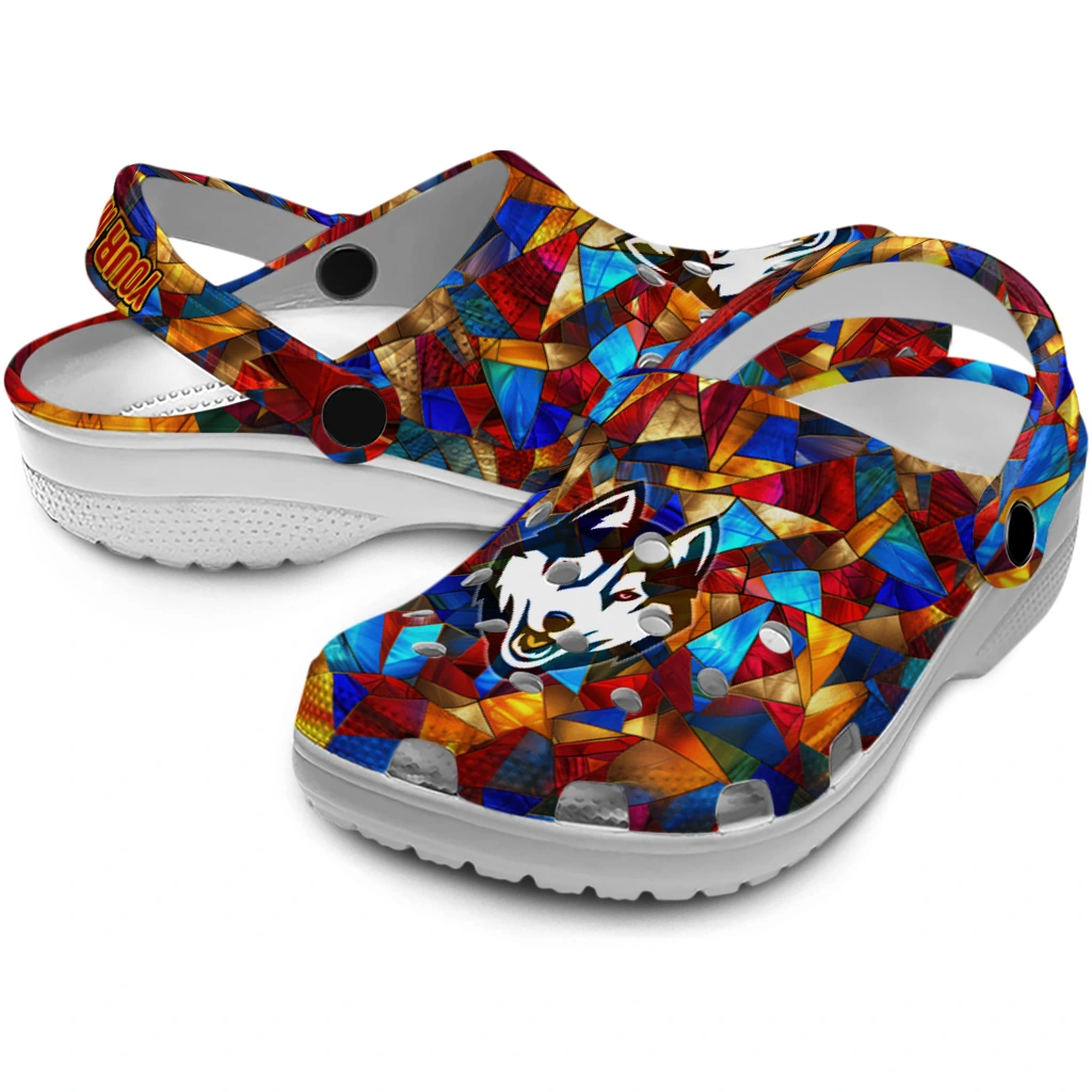 custom uconn huskies prism pieces clogs high quality custom uconn huskies prism pieces clogs high quality